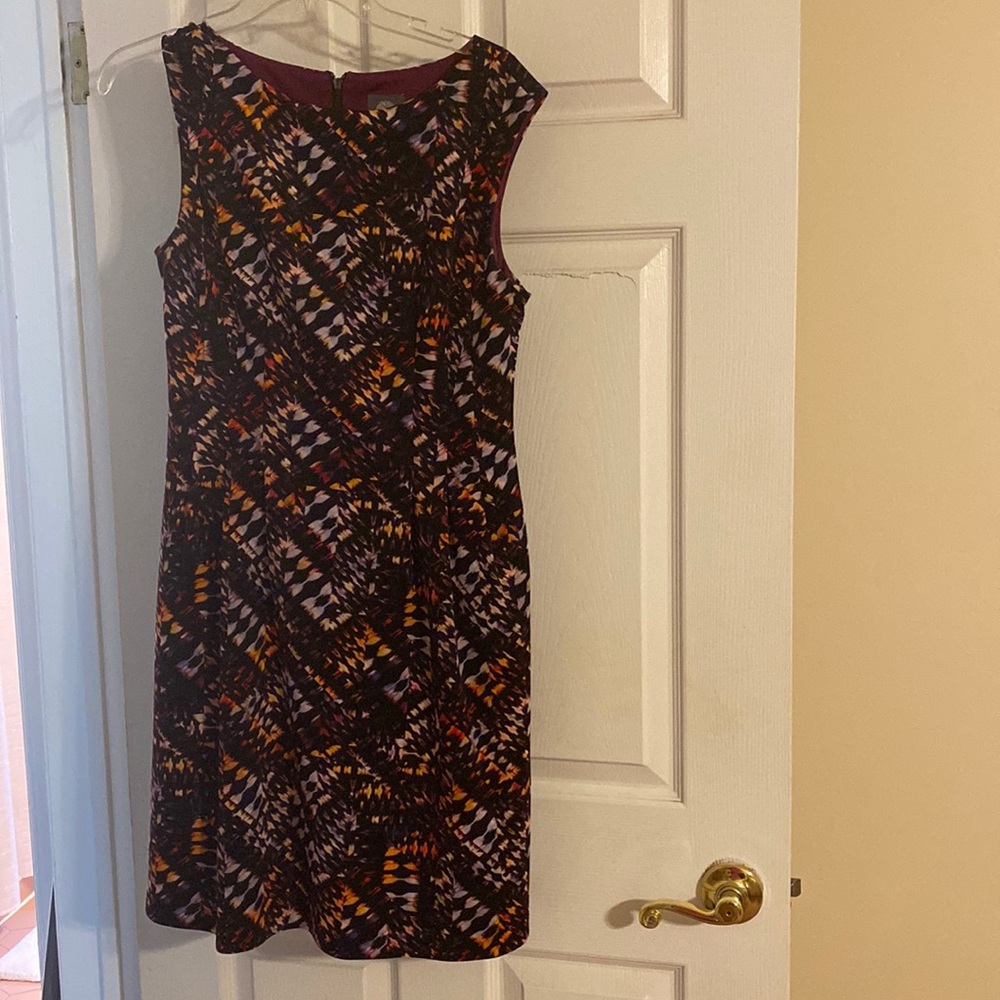 Vince Camuto Multi Print Sleeved Dress Size 8